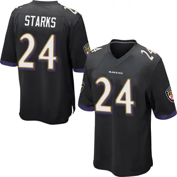 Black Youth Malaki Starks Baltimore Ravens Game Jersey
