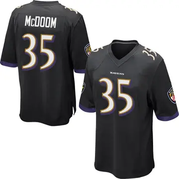 Black Youth Matthew McDoom Baltimore Ravens Game Jersey