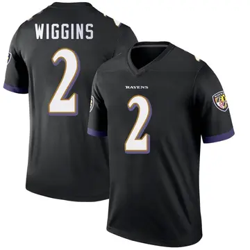 Black Youth Nate Wiggins Baltimore Ravens Legend Jersey