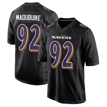 Black Youth Nnamdi Madubuike Baltimore Ravens Game Carbon Fashion Jersey
