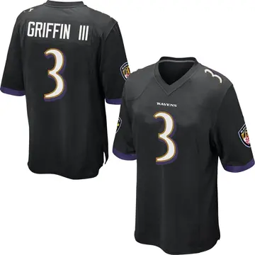 Black Youth Robert Griffin III Baltimore Ravens Game Jersey