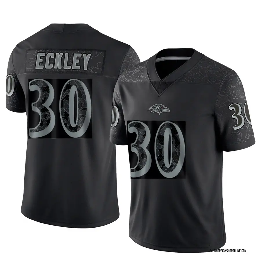 Black Youth Ryan Eckley Baltimore Ravens Limited Reflective Jersey