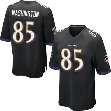 Black Youth Scotty Washington Baltimore Ravens Game Jersey