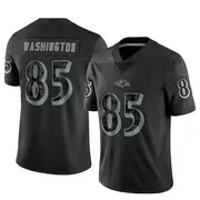 Black Youth Scotty Washington Baltimore Ravens Limited Reflective Jersey