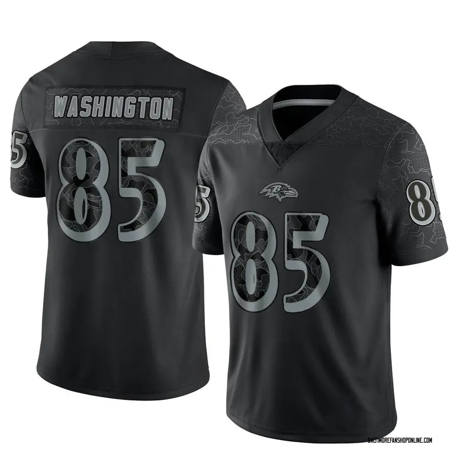 Black Youth Scotty Washington Baltimore Ravens Limited Reflective Jersey