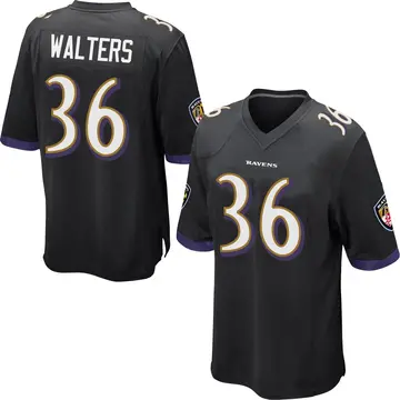 Black Youth Silas Walters Baltimore Ravens Game Jersey
