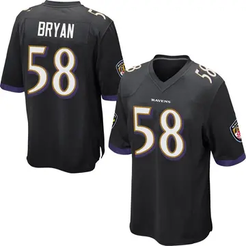 Black Youth Taven Bryan Baltimore Ravens Game Jersey