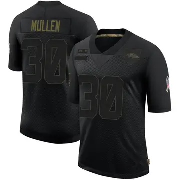 Black Youth Trayvon Mullen Baltimore Ravens Limited 2020 Salute To Service Jersey