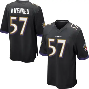 Black Youth William Kwenkeu Baltimore Ravens Game Jersey
