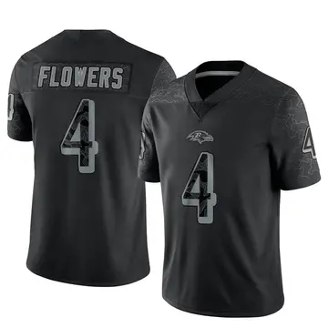 Black Youth Zay Flowers Baltimore Ravens Limited Reflective Jersey