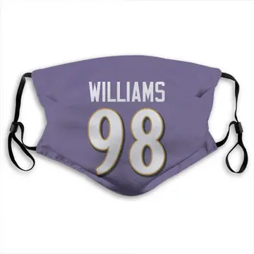 Brandon Williams Name & Number Purple Baltimore Ravens Face Mask
