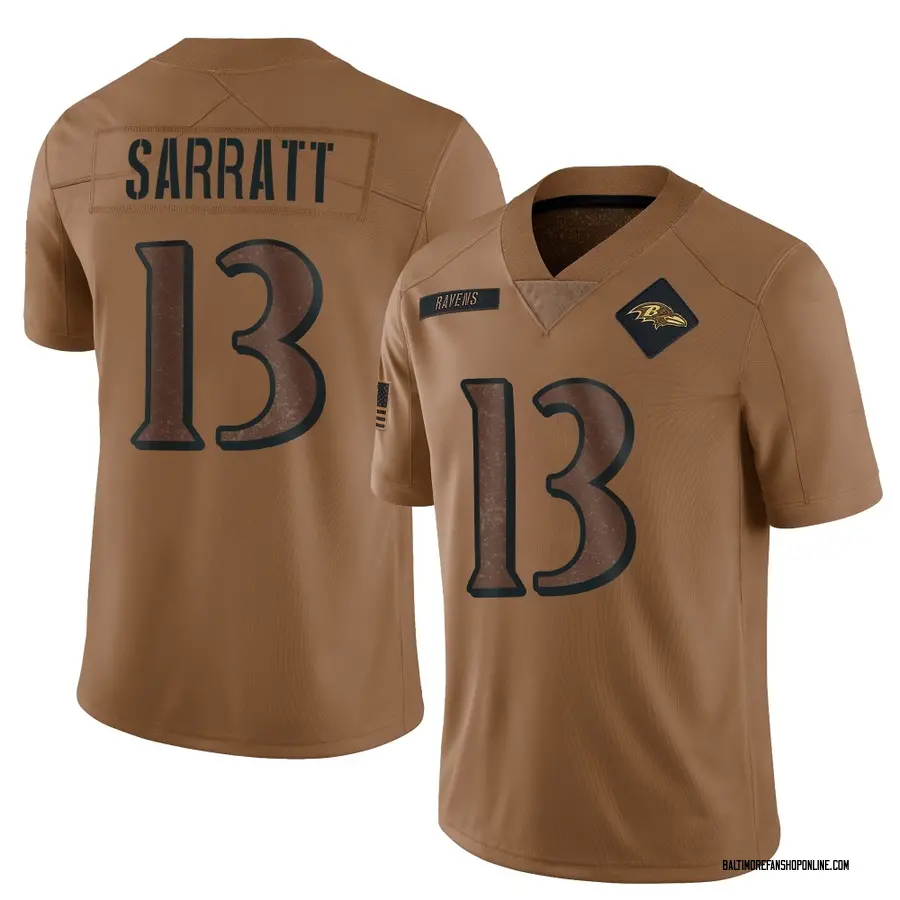 Brown Men's Elijah Sarratt Baltimore Ravens Limited 2023 Salute To Service Jersey