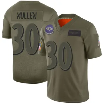 Camo Men's Trayvon Mullen Baltimore Ravens Limited 2019 Salute to Service Jersey
