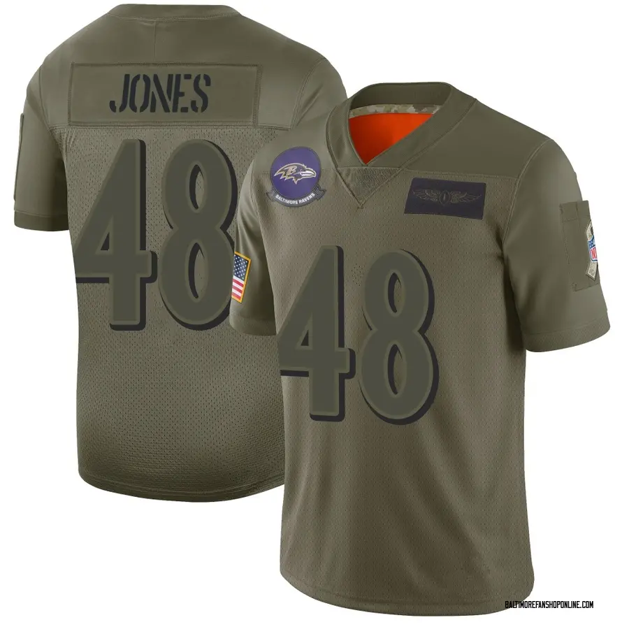 Camo Youth Carl Jones Baltimore Ravens Limited 2019 Salute to Service Jersey