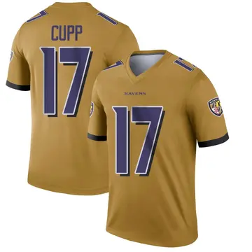 Gold Men's Baylor Cupp Baltimore Ravens Legend Inverted Jersey