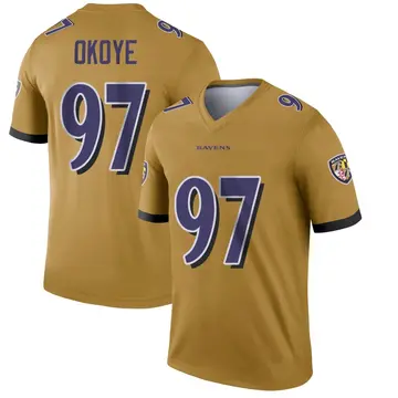 Gold Men's CJ Okoye Baltimore Ravens Legend Inverted Jersey