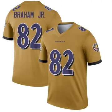 Gold Men's Cortez Braham Jr. Baltimore Ravens Legend Inverted Jersey