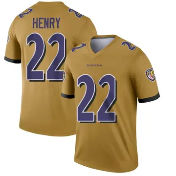 Gold Men's Derrick Henry Baltimore Ravens Legend Inverted Jersey