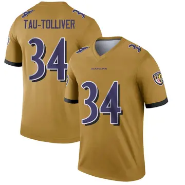 Gold Men's Elijah Tau-Tolliver Baltimore Ravens Legend Inverted Jersey