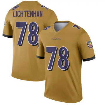 Gold Men's Gerad Lichtenhan Baltimore Ravens Legend Inverted Jersey