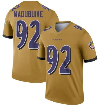 Gold Men's Nnamdi Madubuike Baltimore Ravens Legend Inverted Jersey