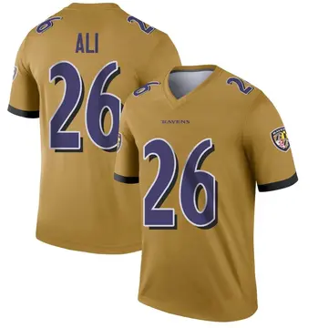 Gold Men's Rasheen Ali Baltimore Ravens Legend Inverted Jersey