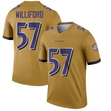 Gold Men's Reid Williford Baltimore Ravens Legend Inverted Jersey
