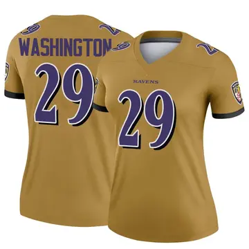 Gold Women's Ar'Darius Washington Baltimore Ravens Legend Inverted Jersey
