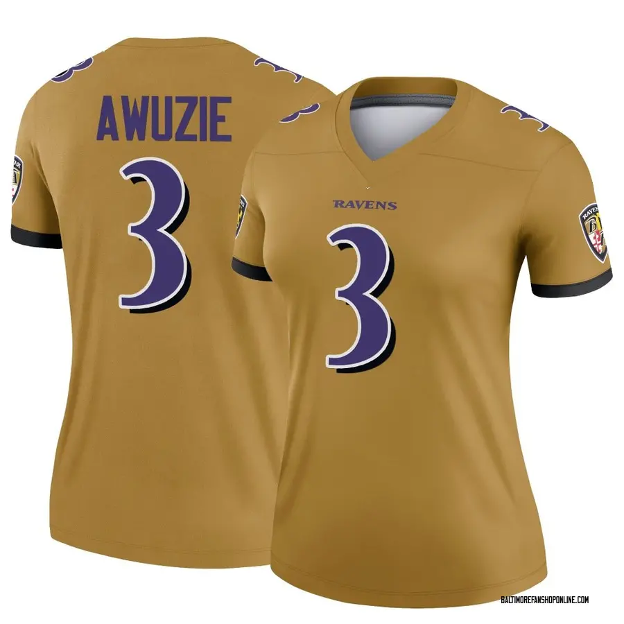Gold Women's Chidobe Awuzie Baltimore Ravens Legend Inverted Jersey