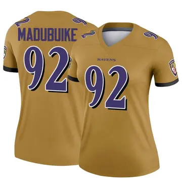 Gold Women's Nnamdi Madubuike Baltimore Ravens Legend Inverted Jersey