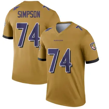 Gold Youth John Simpson Baltimore Ravens Legend Inverted Jersey