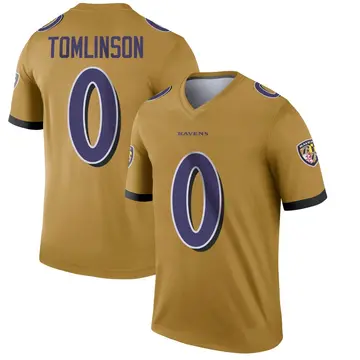 Gold Youth Laken Tomlinson Baltimore Ravens Legend Inverted Jersey