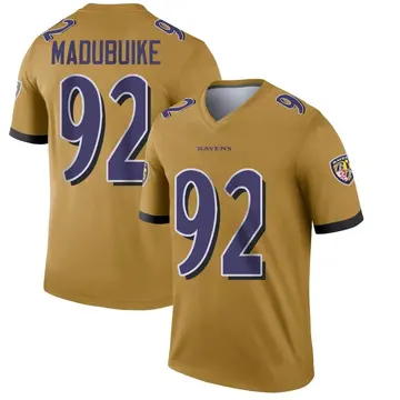 Gold Youth Nnamdi Madubuike Baltimore Ravens Legend Inverted Jersey