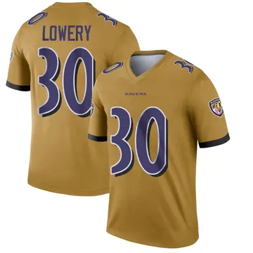 Gold Youth Reuben Lowery Baltimore Ravens Legend Inverted Jersey