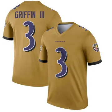 Gold Youth Robert Griffin III Baltimore Ravens Legend Inverted Jersey
