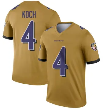 Gold Youth Sam Koch Baltimore Ravens Legend Inverted Jersey