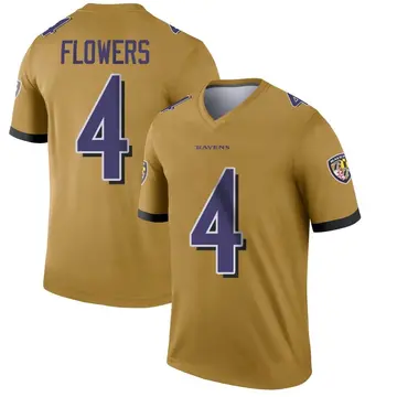 Gold Youth Zay Flowers Baltimore Ravens Legend Inverted Jersey