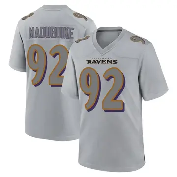 Gray Men's Nnamdi Madubuike Baltimore Ravens Game Atmosphere Fashion Jersey