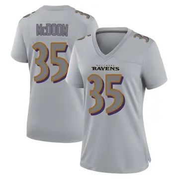 Gray Women's Matthew McDoom Baltimore Ravens Game Atmosphere Fashion Jersey