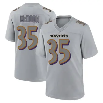 Gray Youth Matthew McDoom Baltimore Ravens Game Atmosphere Fashion Jersey