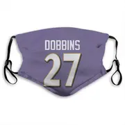 J.K. Dobbins Name & Number Purple Baltimore Ravens Face Mask