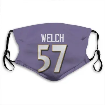 Kristian Welch Name & Number Purple Baltimore Ravens Face Mask