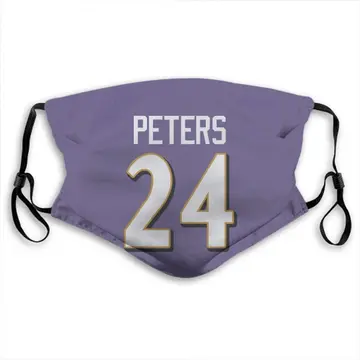 Marcus Peters Name & Number Purple Baltimore Ravens Face Mask