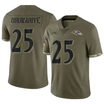 Olive Men's Amani Oruwariye Baltimore Ravens Limited 2022 Salute To Service Jersey
