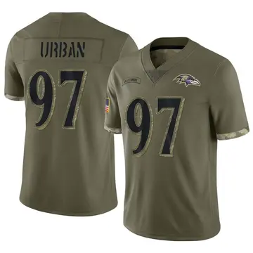 Olive Men's Brent Urban Baltimore Ravens Limited 2022 Salute To Service Jersey