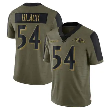 Olive Men's Diwun Black Baltimore Ravens Limited 2021 Salute To Service Jersey