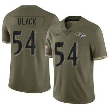 Olive Men's Diwun Black Baltimore Ravens Limited 2022 Salute To Service Jersey