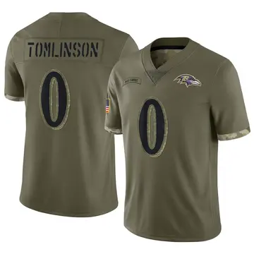 Olive Men's Laken Tomlinson Baltimore Ravens Limited 2022 Salute To Service Jersey