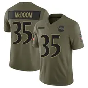 Olive Men's Matthew McDoom Baltimore Ravens Limited 2025 Salute to Service Jersey
