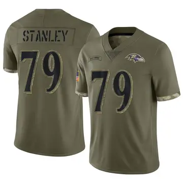 Olive Men's Ronnie Stanley Baltimore Ravens Limited 2022 Salute To Service Jersey
